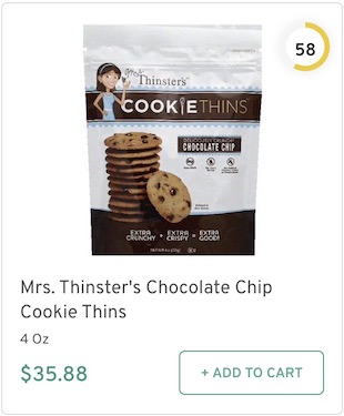 Mrs. Thinster's Chocolate Chip Cookie Thins Nutrition and Ingredients
