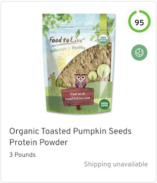 Organic Toasted Pumpkin Seeds Protein Powder Nutrition and Ingredients