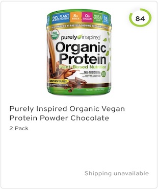 Purely Inspired Organic Vegan Protein Powder Chocolate Nutrition and Ingredients