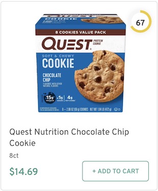 Quest Nutrition Chocolate Chip Cookie Nutrition and Ingredients
