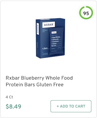 Rxbar Blueberry Whole Food Protein Bars Gluten Free Nutrition and Ingredients