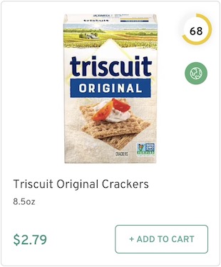 Triscuit Original Crackers Nutrition and Ingredients