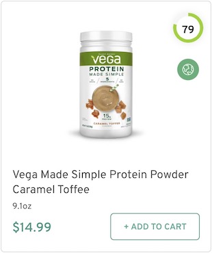 Vega Made Simple Protein Powder Caramel Toffee Nutrition and Ingredients