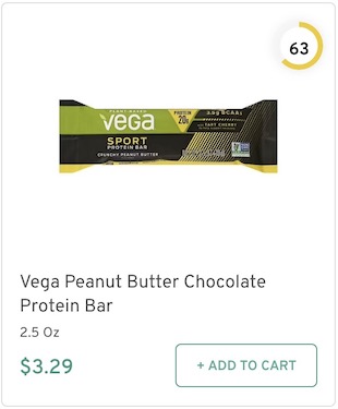 Vega Peanut Butter Chocolate Protein Bar Nutrition and Ingredients