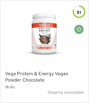 Vega Protein & Energy Vegan Powder Chocolate Nutrition and Ingredients