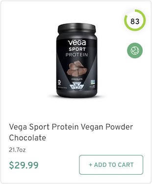 Vega Sport Protein Vegan Powder Chocolate Nutrition and Ingredients