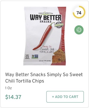 Way Better Snacks Simply So SweeChili Tortilla Chips Nutrition and Ingredients