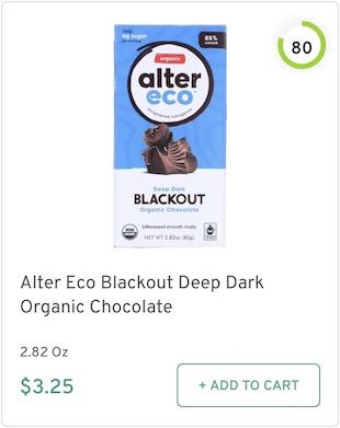 Alter Eco Blackout Deep Dark Organic Chocolate Nutrition and Ingredients