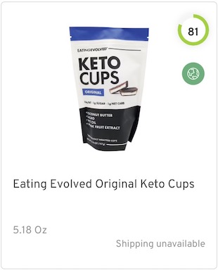 Eating Evolved Original Keto Cups Nutrition and Ingredients