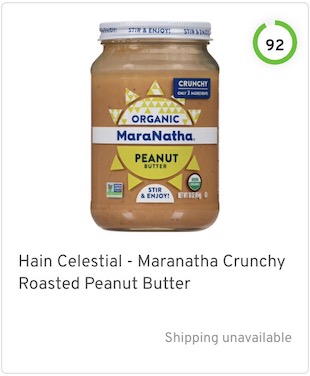 Hain Celestial - Maranatha Crunchy Roasted Peanut Butter Nutrition and Ingredients