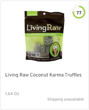 Living Raw Coconut Karma Truffles Nutrition and Ingredients