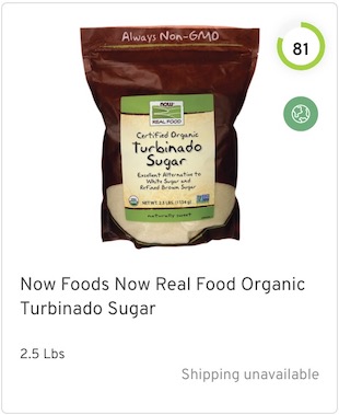 Now Foods Now Real Food Turbinado Sugar Nutrition and Ingredients