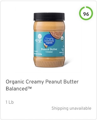 Organic Creamy Peanut Butter Balanced Nutrition and Ingredients