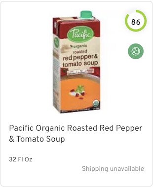 Pacific Organic Roasted Red Pepper & Tomato Soup Nutrition and Ingredients