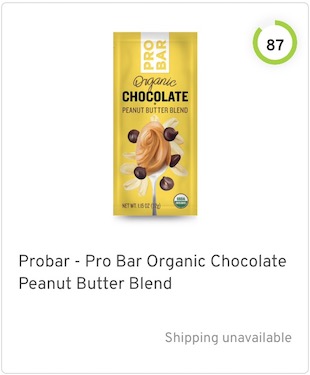 Probar Pro Bar Organic Chocolate Peanut Butter Blend Nutrition and Ingredients