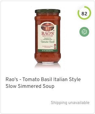 Rao's - Tomato Basil Italian Style Slow Simmered Soup Nutrition and Ingredients