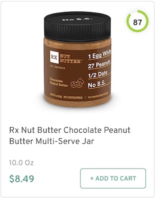 Rx Nut Butter Chocolate Peanut Butter Nutrition and Ingredients
