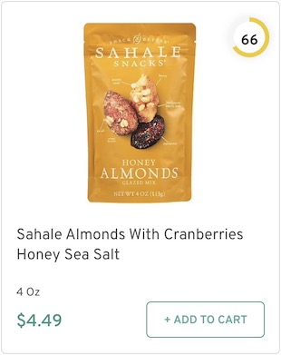 Sahale Almonds With Cranberries Honey Sea Salt Nutrition and Ingredients
