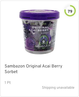 Sambazon Original Acai Berry Sorbet Nutrition and Ingredients
