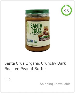 Santa Cruz Organic Crunchy Dark Roasted Peanut Butter Nutrition and Ingredients