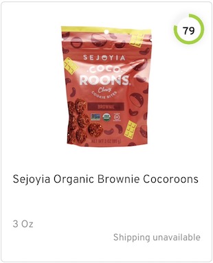 Sejoyia Organic Brownie Cocoroons Nutrition and Ingredients