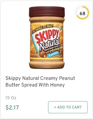 Skippy Natural Creamy Peanut Butter Spread With Honey Nutrition and Ingredients