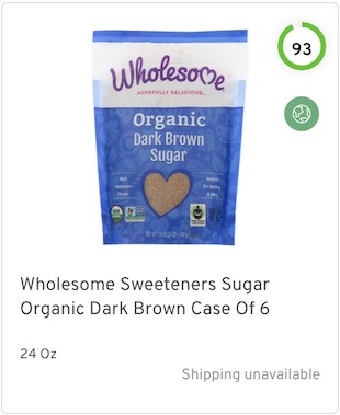 Wholesome Sweeteners Sugar Dark Brown Nutrition and Ingredients