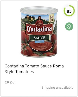 Contadina Tomato Sauce Roma Style Tomatoes Nutrition and Ingredients