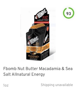 Fbomb Nut Butter Macadamia & Sea Salt Allnatural Energy Nutrition and Ingredients