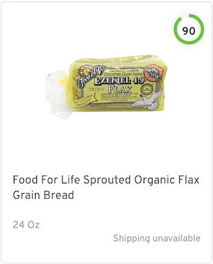 Food For Life Sprouted Organic Flax Grain Bread Nutrition and Ingredients