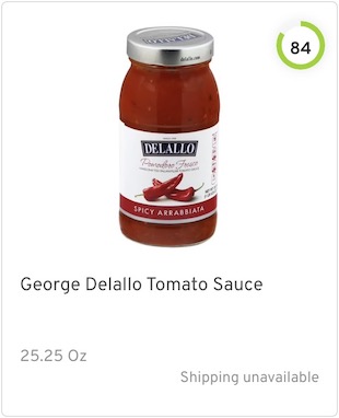 George Delallo Tomato Sauce Nutrition and Ingredients