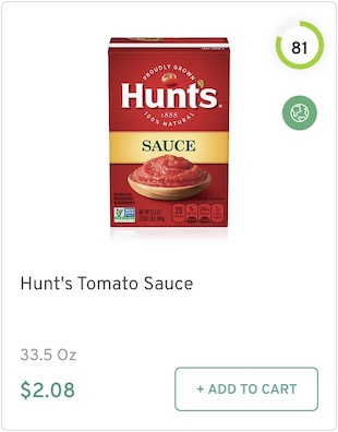 Hunt's Tomato Sauce Nutrition and Ingredients