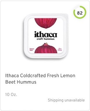 Ithaca Coldcrafted Fresh Lemon Beet Hummus Nutrition and Ingredients