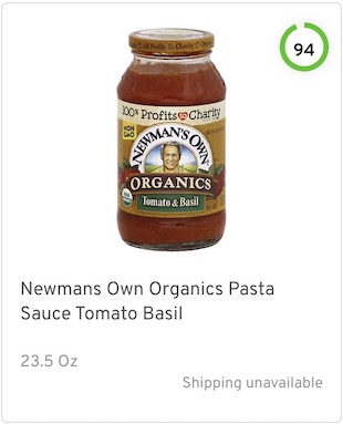 Newmans Own Organics Pasta Sauce Tomato Basil Nutrition and Ingredients