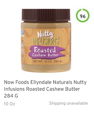 Now Foods Ellyndale Naturals Nutty Infusions Roasted Cashew Butter Nutrition and Ingredients
