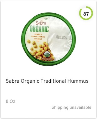Sabra Organic Traditional Hummus Nutrition and Ingredients