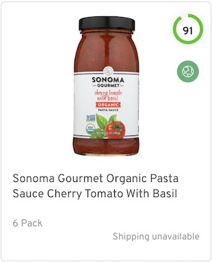 Sonoma Gourmet Organic Pasta Sauce Cherry Tomato With Basil Nutrition and Ingredients