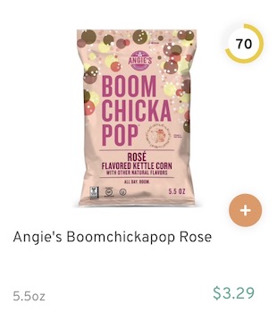 Angie's Boom Chicka Pop Rose Nutrition and Ingredinets