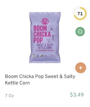 Boom Chicka Pop Sweet & Salty Kettle Corn Nutrition and Ingredients