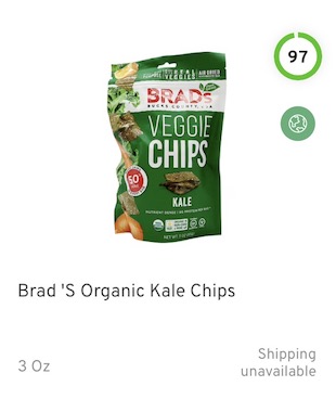 Brad's Organic Kale Chips Nutrition and Ingredients