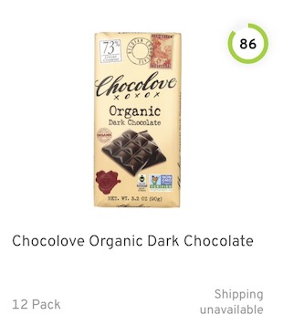 Chocolove Organic Dark Chocolate Nutrition and Ingredients
