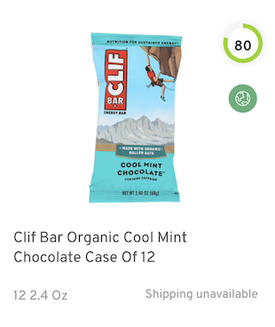 Clif Bar Organic Cool Mint Chocolate Nutrition and Ingredients