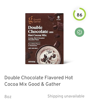 Double Chocolate Flavored Hot Cocoa Mix Good & Gather Nutrition and Ingredients