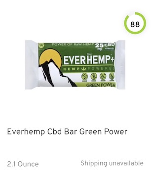 Everhemp Cbd Bar Green Power Nutrition and Ingredients