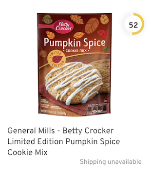 General Mills - Betty Crocker Limited Edition Pumpkin Spice Cookie Mix Nutrition and Ingredients