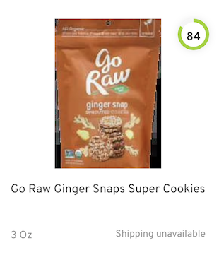 Go Raw Ginger Snaps Super Cookies Nutrition and Ingredients