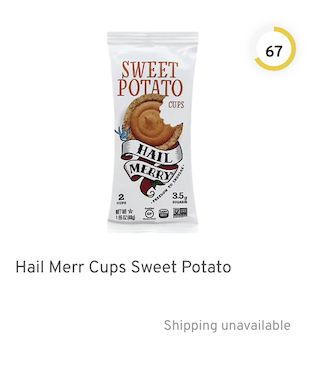 Hail Merry Cups Sweet Potato Nutrition and Ingredients