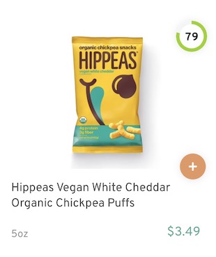 Hippeas Vegan White Cheddar Organic Chickpea Puffs Nutrition and Ingredients