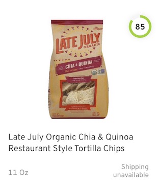 Late July Organic Chia & Quinoa Restaurant Style Tortilla Chips Nutrition and Ingredients
