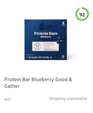 Protein Bar Blueberry Good & Gather Nutrition and Ingredients